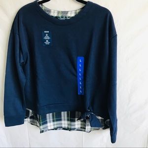 Izod Tie-front 2-fer sweatshirt